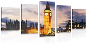5-dielny obraz nočný Big Ben v Londýne Varianta: 200x100