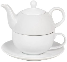 Tea For One 350 Ml White Ceramic Tea Set - 17*16*13 cm / 350 ml / 250 ml