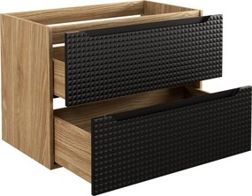 Comad Kúpeľňová skrinka pod umývadlo Luxor Black 80 čierna/dub olejovaný