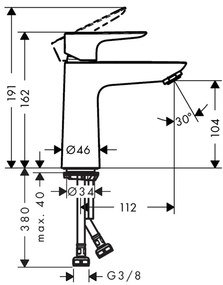 Hansgrohe Talis E, umývadlová batéria 110 bez odtokovej súpravy, CoolStart, kefovaná bronzová, HAN-71714140