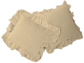 DEKORAČNÉ OBLIEČKY NA VANKÚŠ STONEWASHED SADA 2 KS 40X40 CM BÉŽOVÁ