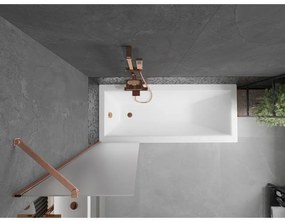 Mexen Next, 1-krídlová vaňová zástena 50 x 150 cm, 6mm sklo námraza, medená matná, 895-050-000-00-30-65