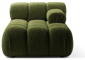 Zelený modul pohovky z textílie bouclé (pravý roh) Bellis – Micadoni Home