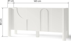 Dizajnová komoda Lunaria 160 cm biela