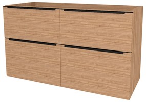 Mereo Mailo, kúpeľňová skrinka 121 cm, čierne madlo, Multidecor, Light Select Walnut, MER-CN593SBLSW1