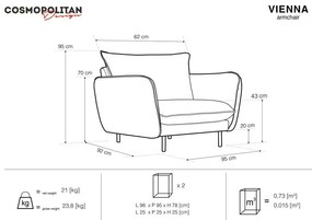 Petrolejovozelené kreslo Cosmopolitan Design Vienna