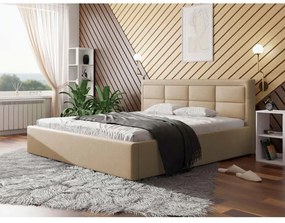Manželská posteľ s úložným priestorom a roštom 200x200 PALIGEN 2 - béžová