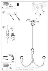 Luster Piccolo 5, čierne telo svietidla