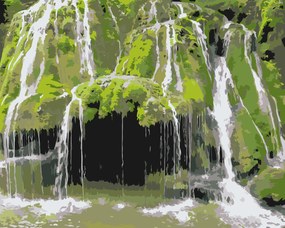 Gario Maľovanie podľa čísel Vodopády Bigar, Rumunsko Rozmery: 100 x 80 cm, Rámovanie: Iba zrolované plátno