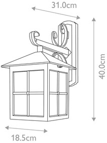 Elstead BL19-BLACK - Vonkajšie nástenné svietidlo WINCHESTER 1xE27/100W/230V IP43