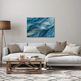 Obraz - Modrobiele vlnky (70x50 cm)