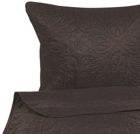 Súprava posteľnej prikrývky a vankúšov 200 x 220 cm hnedá RAYEN Beliani