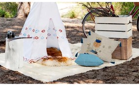 Béžový vankúš s prímesou ľanu Little Nice Things Captain, 50 x 35 cm