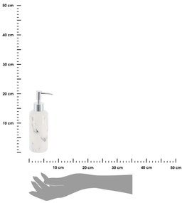 Dávkovač mydla Nardi Marble, biela/s chrómovými prvkami, 260 ml