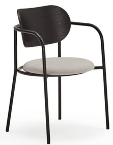 Čierno-sivá jedálenská stolička v dekore jaseňa Eclipse - Teulat