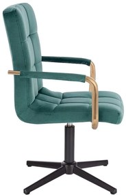 LuxuryForm DESIGN Stolička VERONA GOLD VELUR na čiernom kríži - zelená