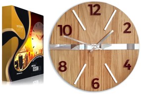 Nástěnné hodiny Oak Luxury hnědé