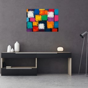 Obraz - Maľba farebných štvorcov (70x50 cm)