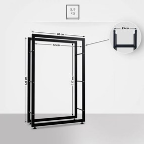 Stojan na drevo Keri V2 25x80x125, čierna