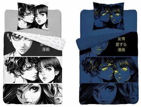 Bavlnené posteľné obliečky svietiace v tme - motív komiksových postáv 2 časti: 1ks 140x200 + 1ks 70x80