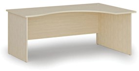 Ergonomický kancelársky pracovný stôl PRIMO WOOD, 1800 x 1200 mm, pravý, dub prírodný