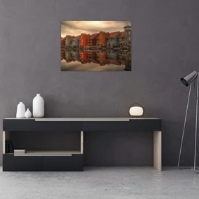 Obraz farebných domčekov (70x50 cm)