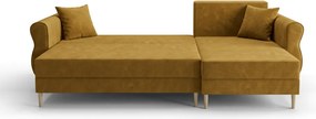 AKCIA Rozkladacia obojstranná sedacia súprava do L SILVIANO 230x140 cm, horčicová II. akosť