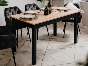 Rozkladací jedálenský stôl Coburg 137x80 cm, čierny/dub artisan%