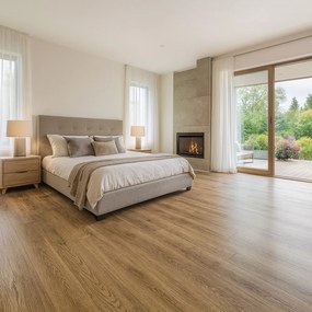Beauflor, PVC podlaha - lino Blacktex Columbian Oak 649M, na mieru, šíře 3m,4m, hnedá, filc, chodba / predsieň