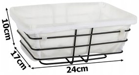 Verk 27210 Košík kovový s odnímateľnou podšívkou 24 x 17 x 10 cm, biela