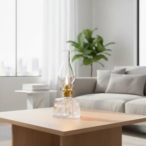 BRILAGI - Petrolejová lampa MERLIN číra/zlatá