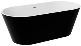 Voľne stojaca vaňa Deeva matt B&W 180/80 + sifón chróm