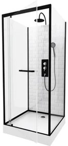 Sprchový box Aurlane Metro 80 x 80 x 230 cm čierna