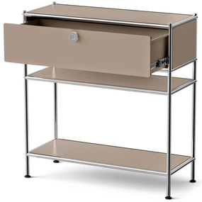 Kovová konzola »CN3 Slim Line« so zásuvkou, hnedosivá