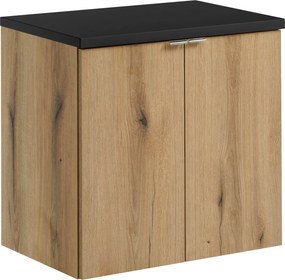 Comad Kúpeľňová skrinka pod doskové umývadlo Nova Oak 60 dub coast evoke/čierna