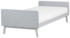 Drevená posteľ 90 x 200 cm sivá BONNAC Beliani