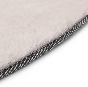 Okrúhly sivý koberec z umelej králičej kožušiny JANES 80 cm