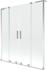 Mexen Velar L Duo, 2-krídlová posuvná vaňová zástena 160 x 150 cm, 8mm číre sklo, chrómová, 896-160-003-02-01