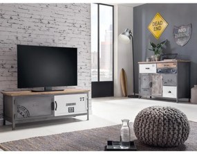 furniture-nabytek.cz - Masívna komoda Pinetown z mangového dreva, lakovaná, viacfarebná – 120×45×96 cm