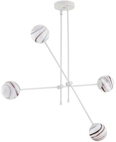 Argon 1841 - Luster na tyči ABSOS 4xE14/7W/230V alabaster biela