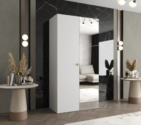 Šatníková skriňa 100 cm Parna 2 (biela + zlatá). Akcia -19%. Vlastná spoľahlivá doprava až k Vám domov. 1125914