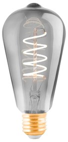 EGLO Stmievateľná filamentová LED žiarovka, E27, ST64, 4W, 100lm, 2000K, teplá biela, dymové sklo