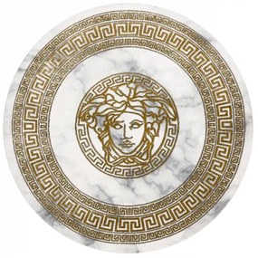 Koberec okrúhly EMERALD exkluzívne 1011 glamour, medúza grécky rám krém / zlato Veľkosť: kruh 120 cm