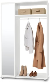 Mobilná vešiaková skriňa so zrkadlovou skriňou