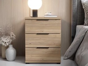 Nočný stolík s 3 zásuvkami Smilla, výška 61 cm, dub mauvella%