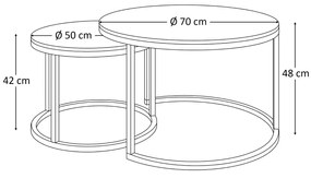 OKRÚHLY KONFERENČNÝ STOLÍK LEONARDO 2v1 ČIERNÝ MATNÝ + DUB STIRLING 50/70