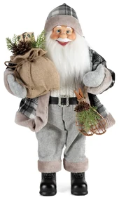 VIANOČNÁ FIGÚRKA SANTA 60 CM SIVÁ