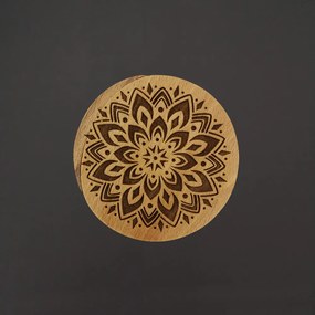 AMADEA Drevená krabička guľatá mandala, masívne drevo, 8 cm, český výrobok