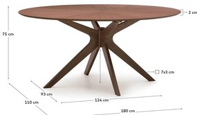 Jedálenský stôl s doskou v dekore orechového dreva 110x180 cm Naanim – Kave Home