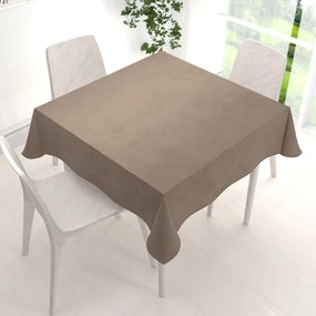 Biante Veľký zamatový štvorcový obrus Velvet Prémium SVP-005 Svetlo hnedý 170x170 cm